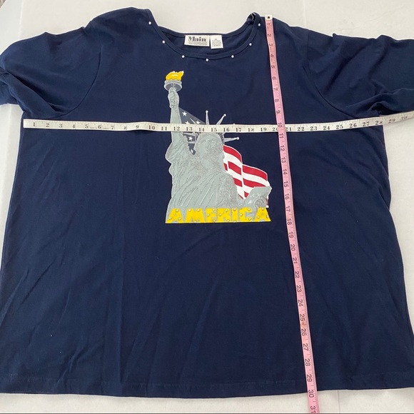 Statue of Liberty Patriotic 4th July blue t-shirt - Picture 8 of 8